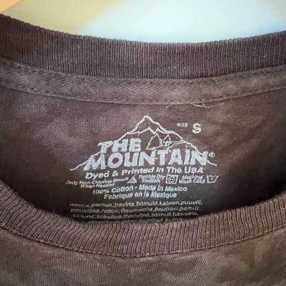 The Mountain Short Sleeve Wolf Tee Crew Neck T Shirt Black Gray S - Picture 4 of 8